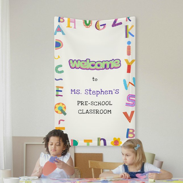 Custom Colourful Letter Welcome Teacher's Classroo Banner (Custom Colorful Letter Welcome Teacher's Classroom Banner)
