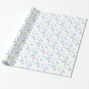 Custom Colourful Lizards Birthday Wrapping Paper
