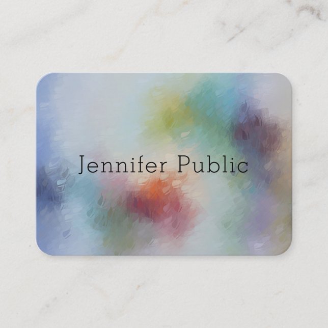 Custom Colourful Modern Abstract Elegant Template Business Card (Front)