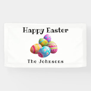 Custom Colourful Modern Egg Hunt Happy Easter  Banner