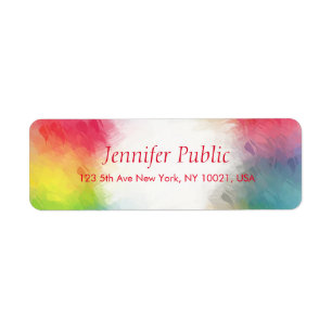 Custom Colourful Modern Rainbow Abstract Template Return Address Label