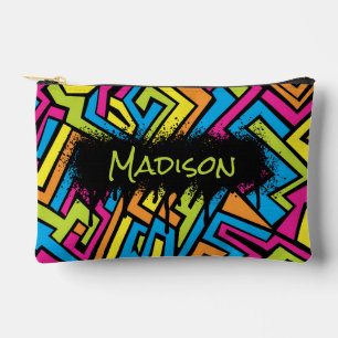 Custom Colourful Neon Graffiti Street Art Pattern  Accessory Pouch