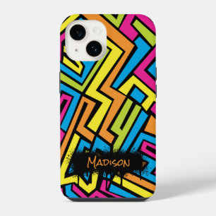 Custom Colourful Neon Graffiti Street Art Pattern iPhone 14 Case