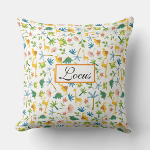 Custom colourful pattern safari giraffe cute white cushion