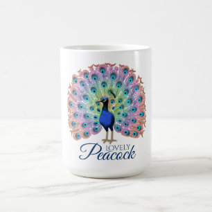 Custom Colourful Peacock  Coffee Mug