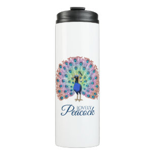 Custom Colourful Peacock Thermal Tumbler