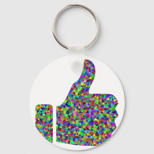 Custom Colourful Prismatic Thumbs Up Key Ring