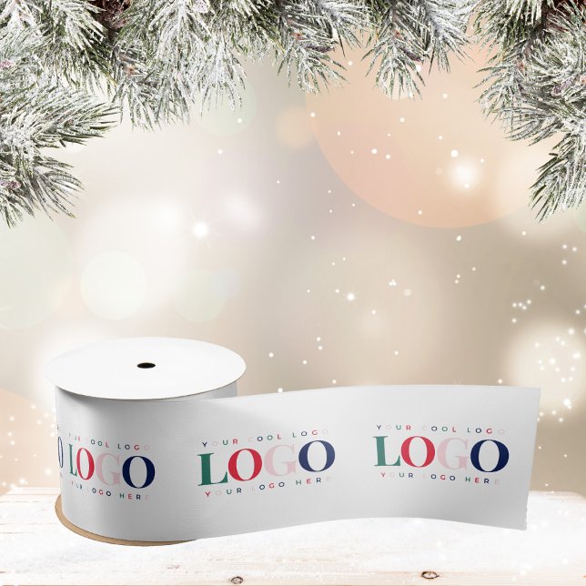 Custom Colourful Rectangle Logo Business Company Satin Ribbon (Creator Uploaded)