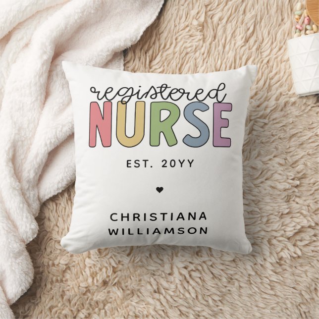 Custom Colourful Registered Nurse RN Graduation Cushion (Blanket)
