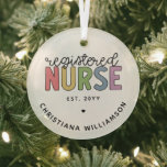 Custom Colourful Registered Nurse RN Graduation Glass Tree Decoration<br><div class="desc">Custom Colourful Registered Nurse RN Nursing School Graduation Gifts!</div>