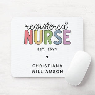 Custom Colourful Registered Nurse RN Graduation Mouse Pad