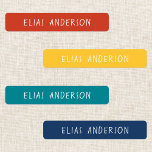 Custom Colourful Simple Childs Clothing Name Tag<br><div class="desc">Personalise these colourful child's name tags with your custom name and make it easy on yourself! Perfect for Back to School shopping, these waterproof adhesive labels are great for anything from the start of school to summer camp and preschool, for water bottles, backpacks, shoes, lunch boxes and Tupperware as well...</div>