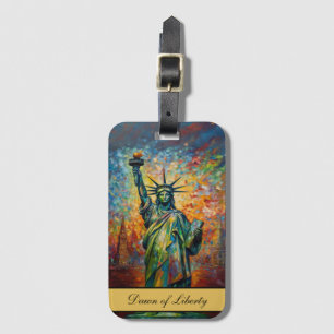 Custom Colourful Statue of Liberty New York Art Luggage Tag