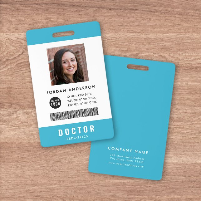 Custom Colours Add Logo Medical Employee Photo ID Badge (Creator Uploaded)