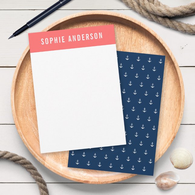 Custom Colours Add Name Nautical Anchor Card (Creator Uploaded)