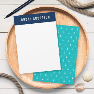 Custom Colours Add Name Nautical Anchor Card