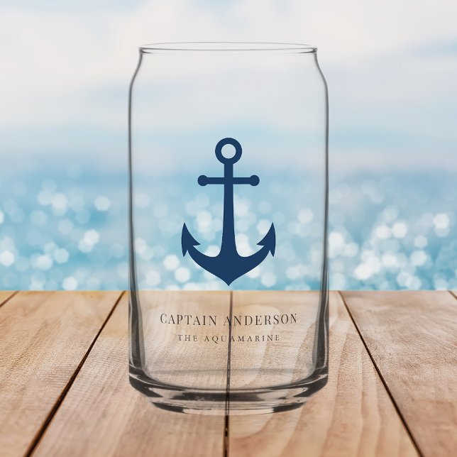 Custom Colours Anchor Personalised Captain  Can Glass (Creator Uploaded)