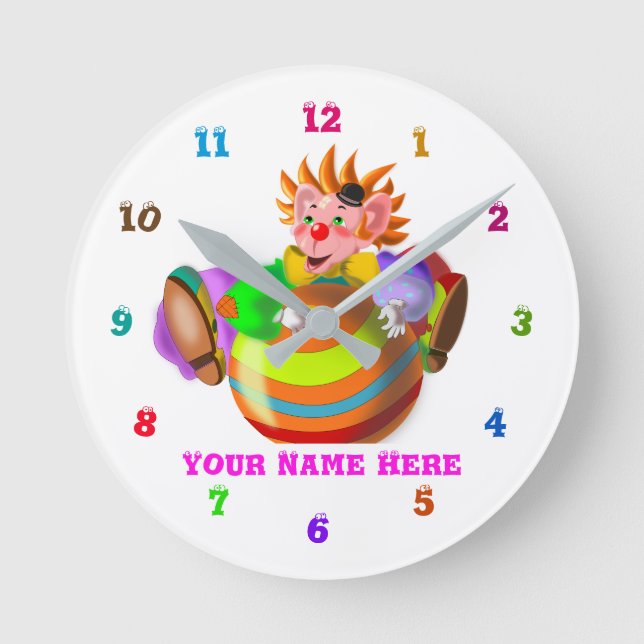 Custom Colours and Text Happy Clown Clock Your Fon (Front)