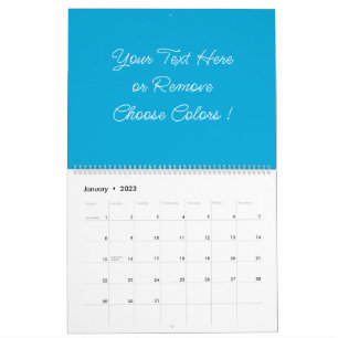 Custom Colours and Text Name Your Calendar