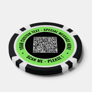 Custom Colours and Text QR Code Poker Chips Exampl
