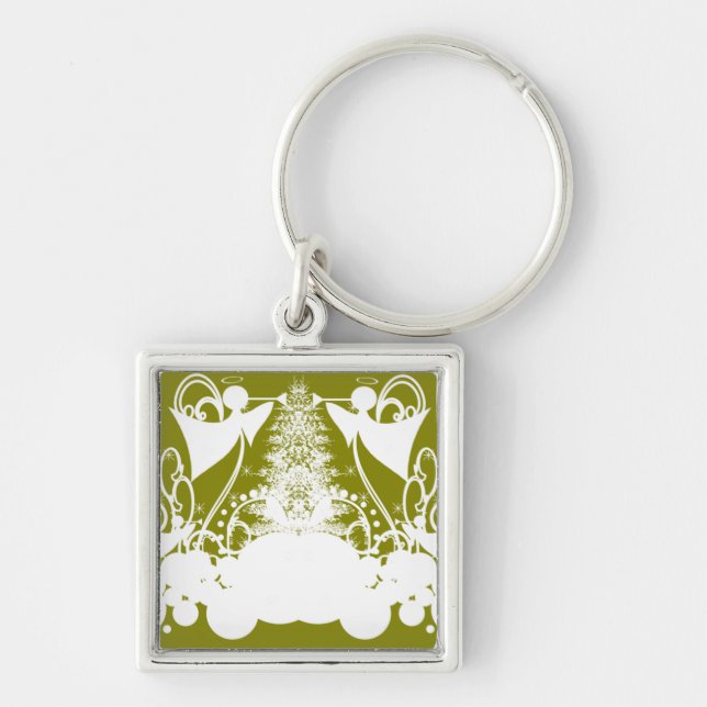 Custom Colours Angels Announcing Jesus' Birth Key Ring (Front)