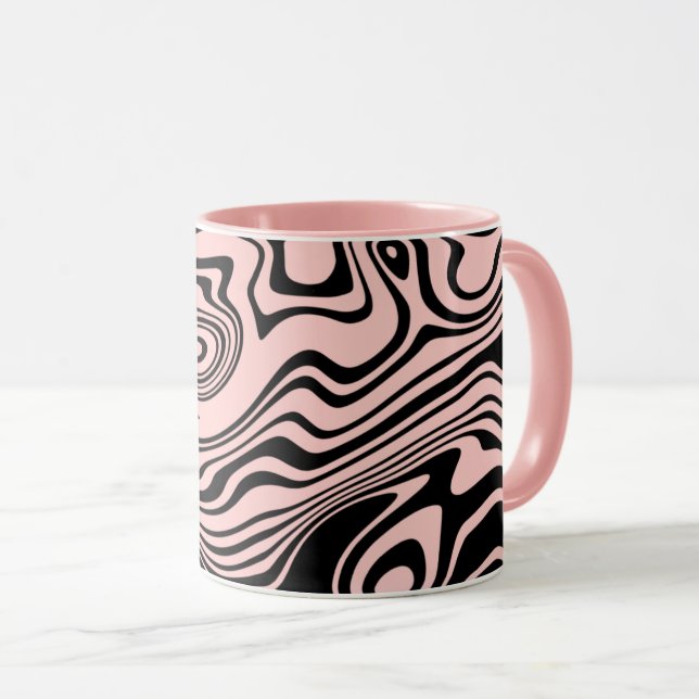 Custom Colours Art Design Mug - Pink (Front Right)