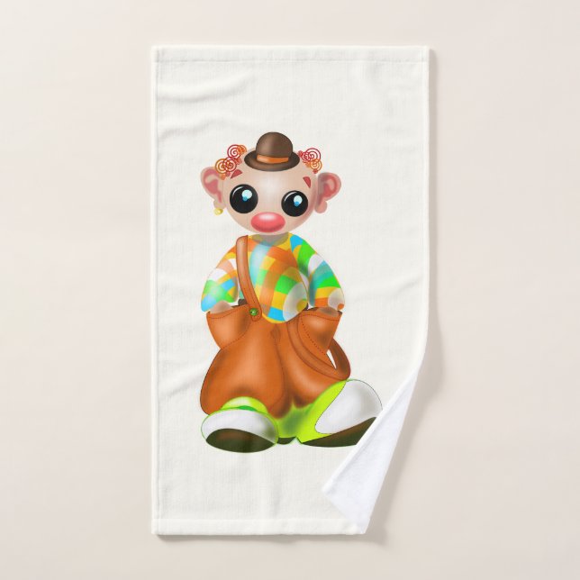 Custom Colours Bath Towels - Little Clown - Circus (Hand Towel)