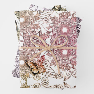 Custom Colours Butterfly Mandala  Wrapping Paper S