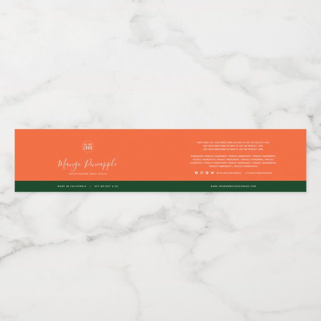 Custom Colours Contrast Ingredients Product Label (Single Label)