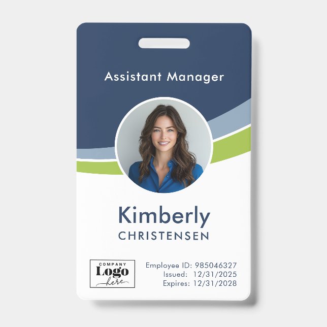 Custom Colours Corporate Employee ID Badge (Front)