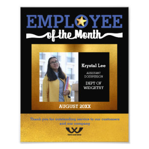 Custom colours employee of the month photo award print