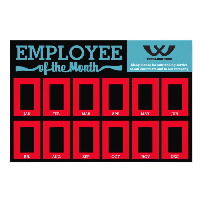 Custom colours employee of the month photo display print (Front)