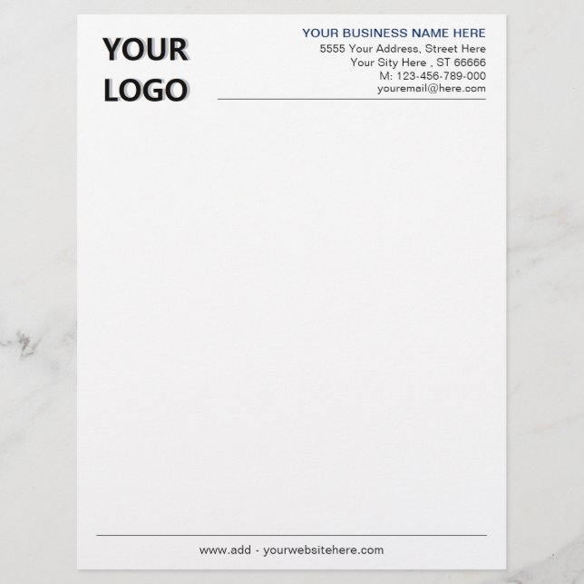 Custom Colours Font Letterhead Your Business Desig (Front)