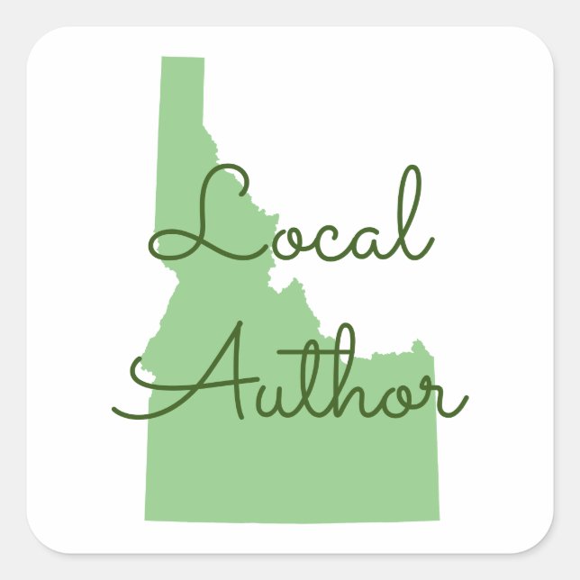 Custom Colours Idaho Local Author Square Sticker (Front)