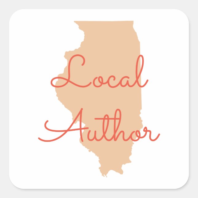 Custom Colours Illinois Local Author Square Sticker (Front)