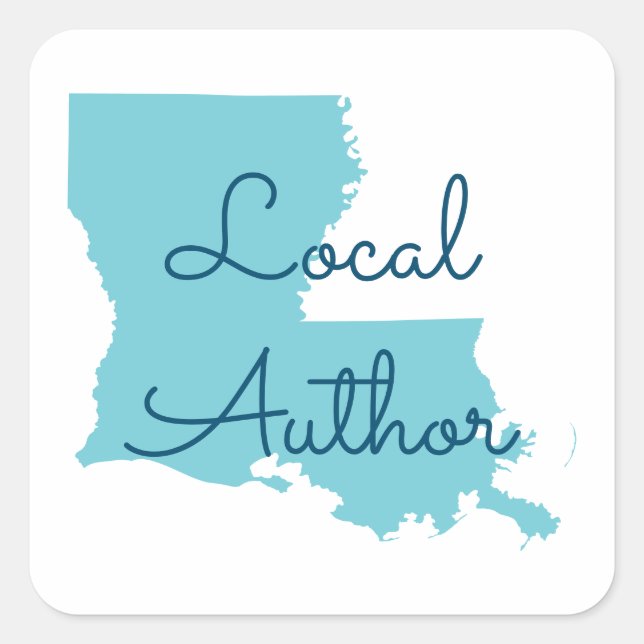 Custom Colours Louisiana Local Author Square Sticker (Front)