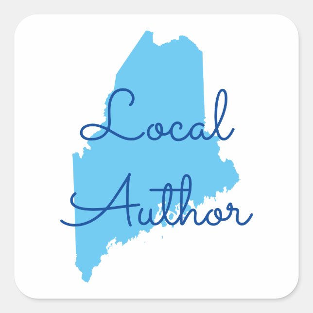 Custom Colours Maine Local Author Square Sticker (Front)