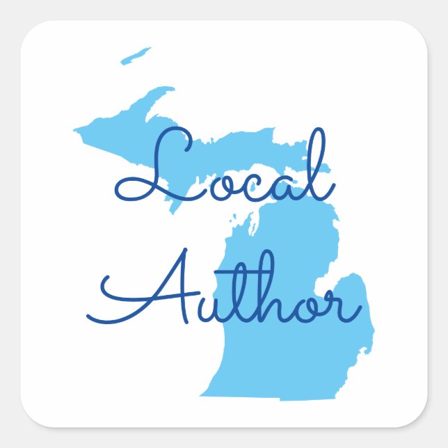 Custom Colours Michigan Local Author Square Sticker (Front)