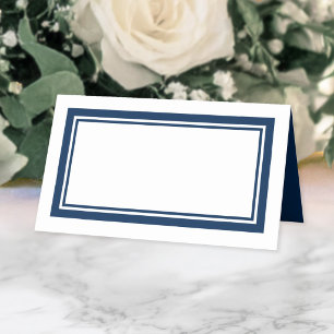 Custom Colours Modern Classic Double Borders Place Card