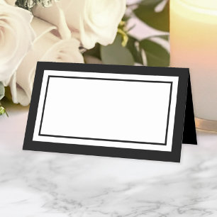 Custom Colours Modern Classic White Centre Place Card