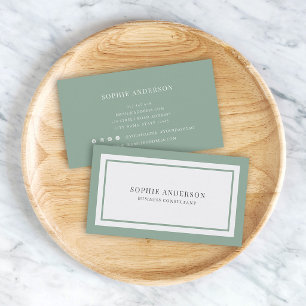 Custom Colours Modern Classic White Centre V2 Business Card