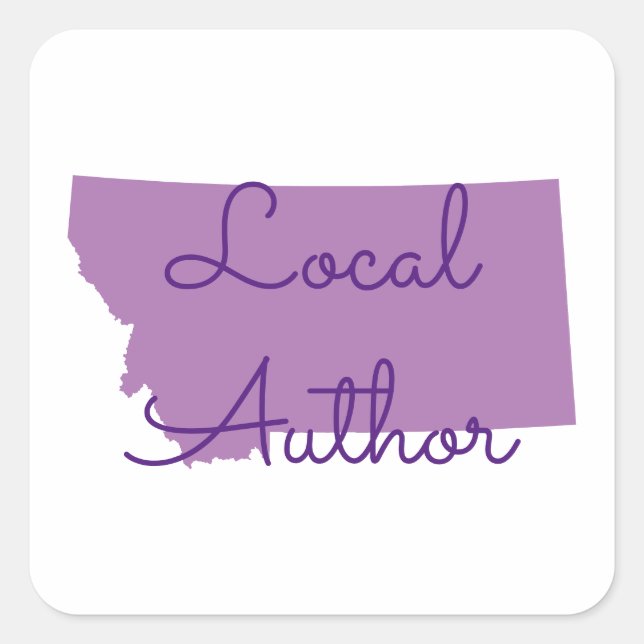 Custom Colours Montana Local Author Square Sticker (Front)