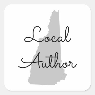 Custom Colours New Hampshire Local Author Square Sticker