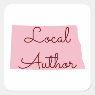 Custom Colours North Dakota Local Author Square Sticker