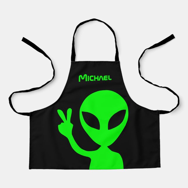 Custom Colours Peaceful Alien Apron (Front)