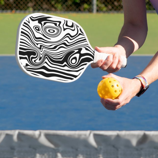 Custom Colours Pickleball Paddle Abstract Waves (Insitu)
