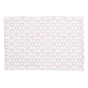 Custom Colours Pillow Case with Hearts - Romantic 
