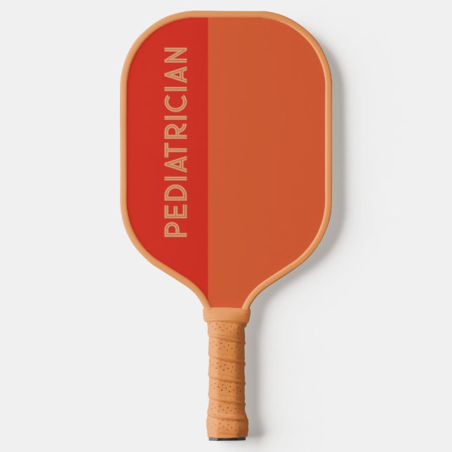 Custom Colours Retro Red Orange Paediatrician  Pickleball Paddle (Front)