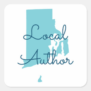 Custom Colours Rhode Island Local Author Square Sticker