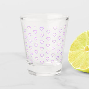 Custom Colours Romantic Purple Hearts - Your Colou Shot Glass